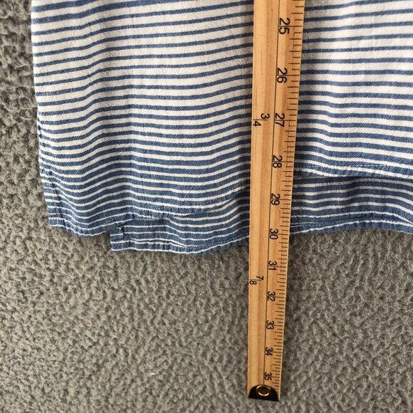 Ali Miles Shirt Womens Extra Large Blue Striped Button Collar Long Sleeve Casual - Picture 10 of 11